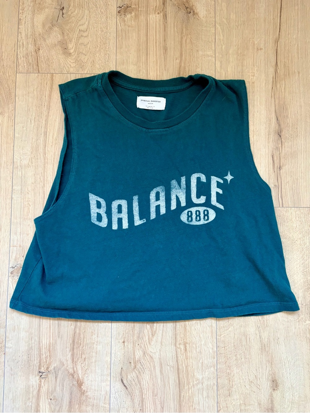 Spiritual Gangster Balance 888 Tank Top Women’s Medium Teal Green